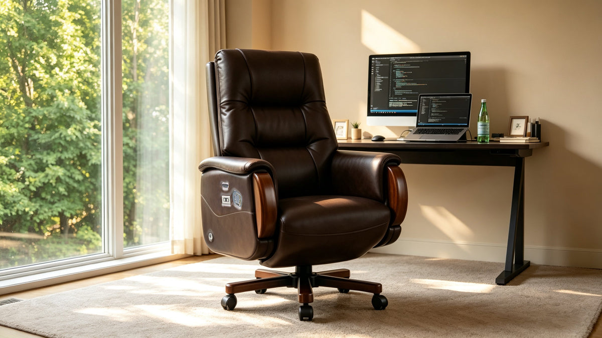 Emma office chair in a warm personal study